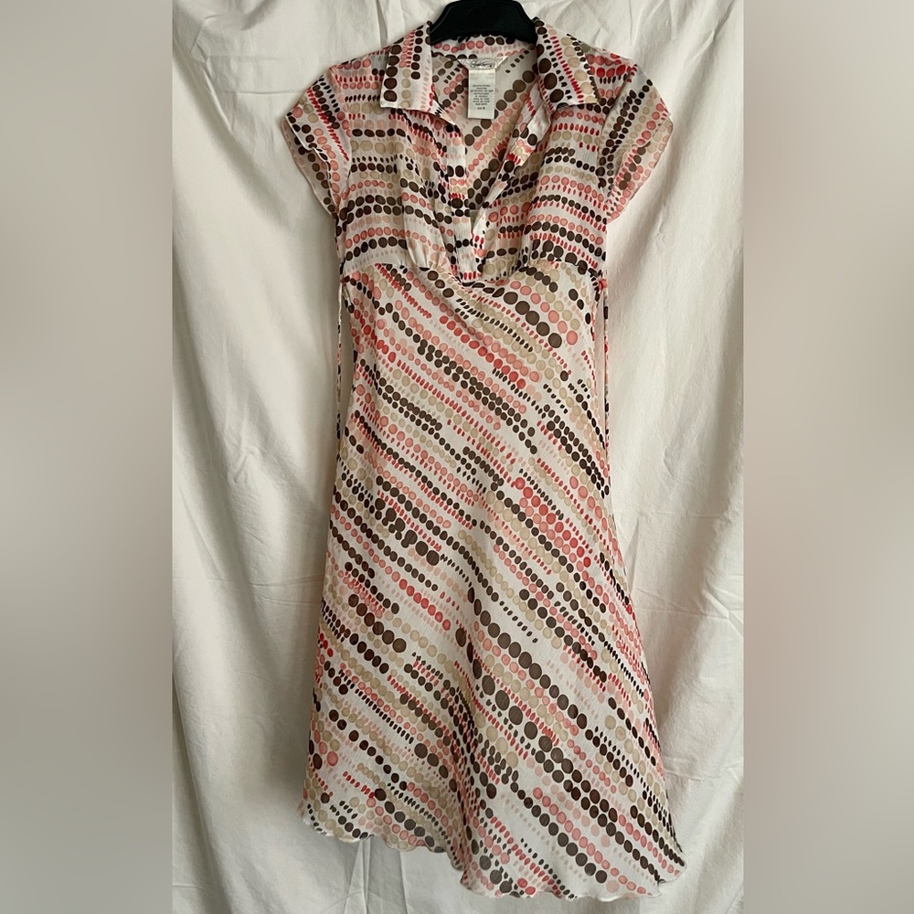 Speechless! Supercute, sheer print shell with fit spaghetti strap dress under.